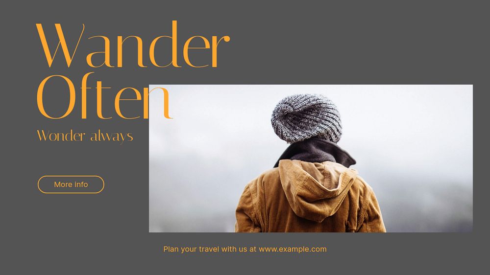 Travel quote blog banner template, editable text