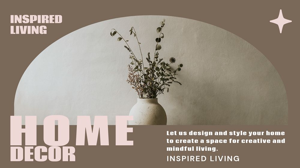 Home decor blog banner template, editable text & design