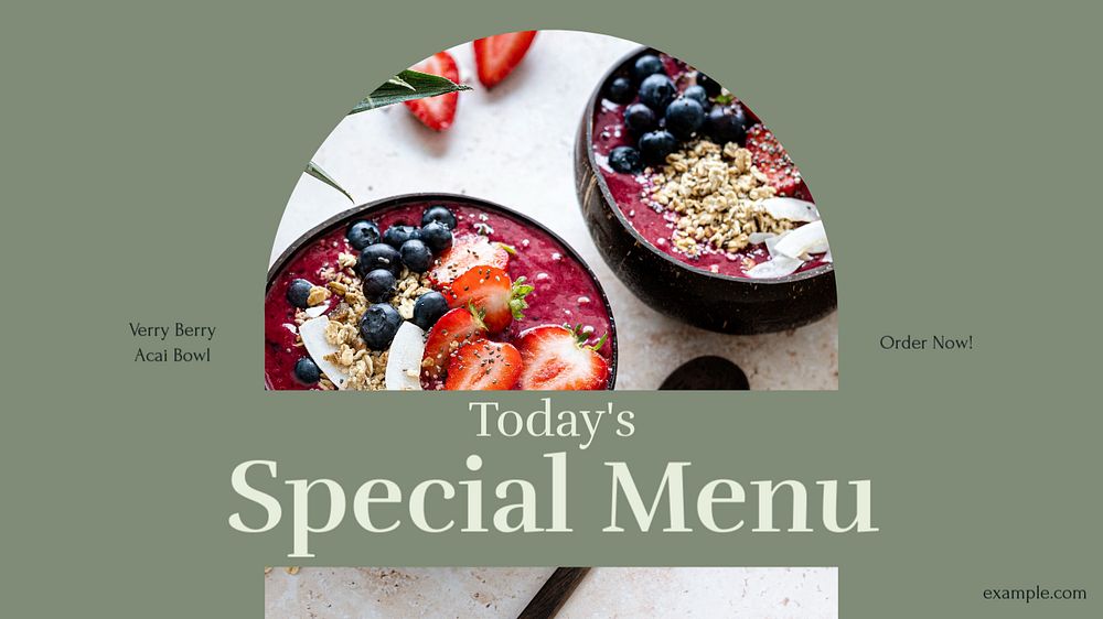 Special menu blog banner template, editable text