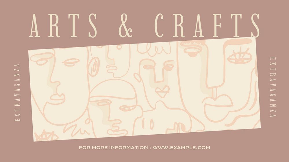 Arts & crafts event blog banner template, editable text & design