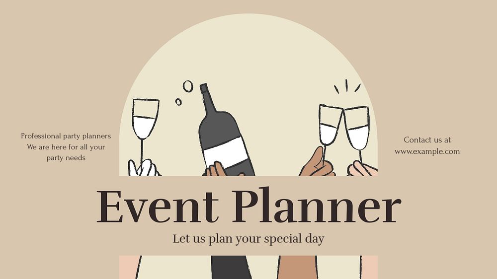 Event planner blog banner template, editable text