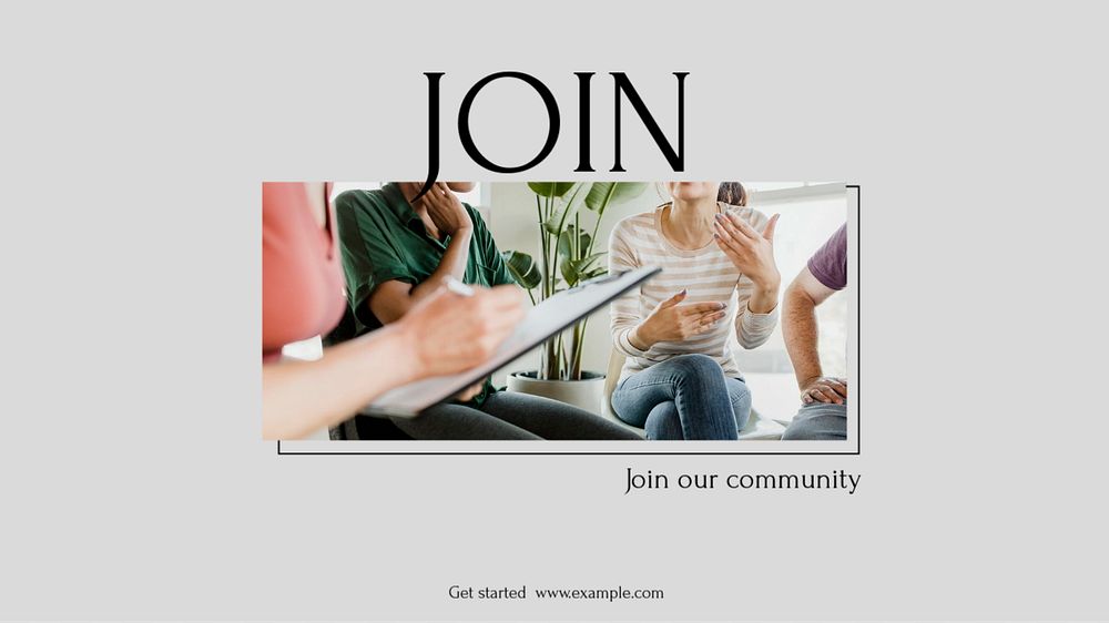 Join our community blog banner template, editable design