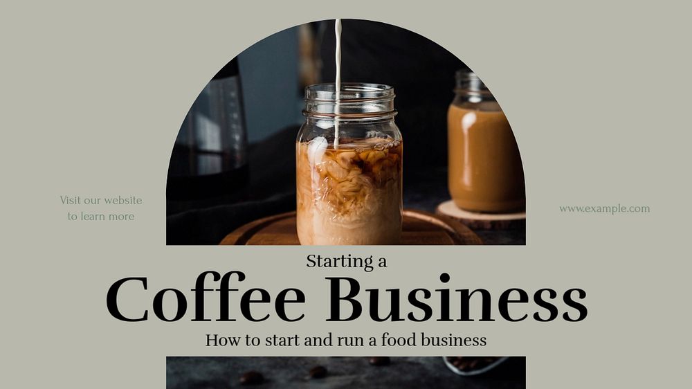 Coffee business blog banner template, editable text