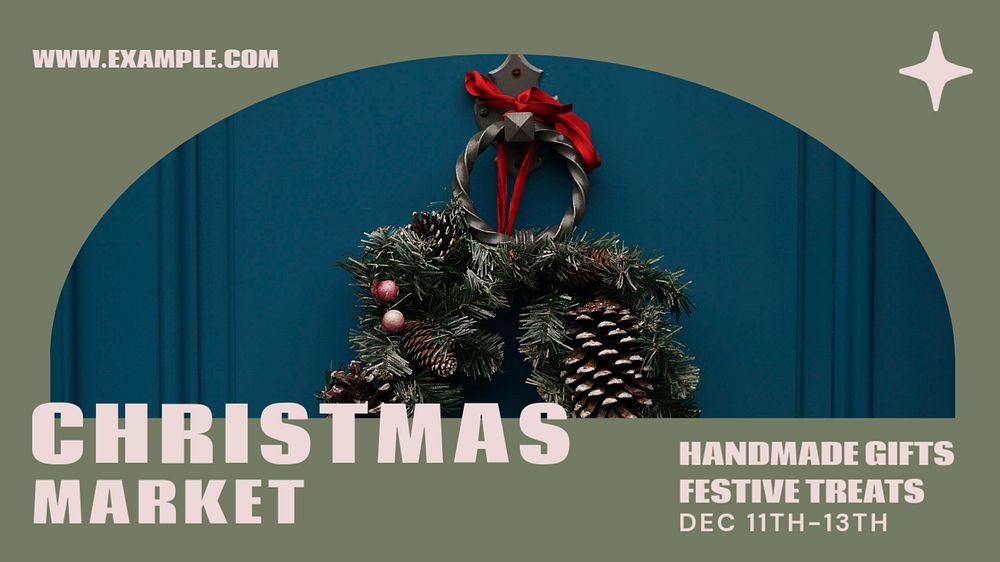 Christmas market blog banner template, editable text & design