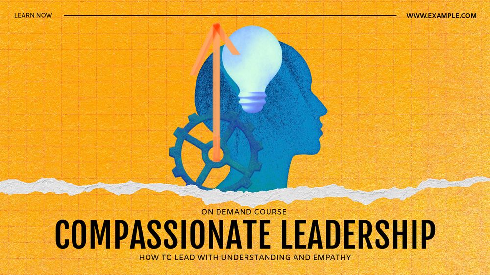 Compassionate leadership blog banner template, editable text & design