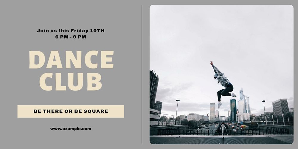 Dance club Twitter ad template, customizable design