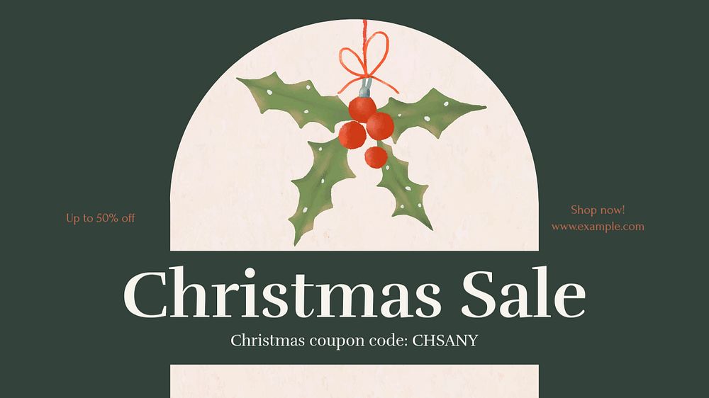 Christmas sale blog banner template, editable text