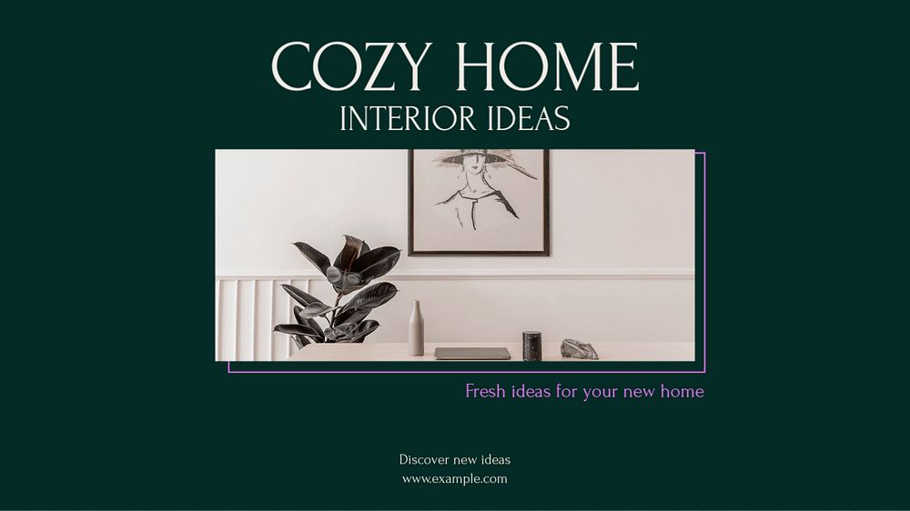 Home interior ideas blog banner template, editable design