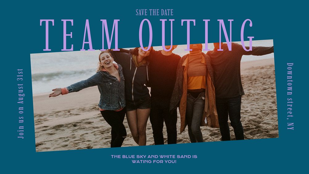 Team outing blog banner template, editable text & design