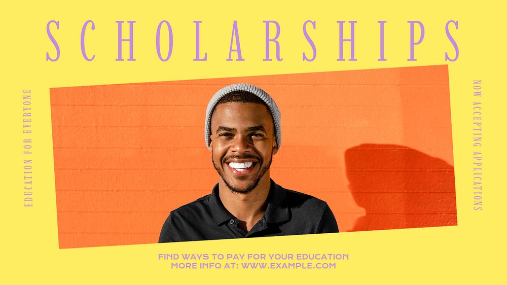 Scholarships blog banner template, editable text & design