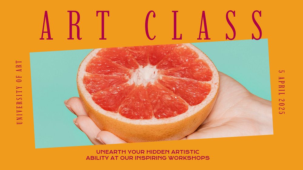 Art class  blog banner template, editable text & design