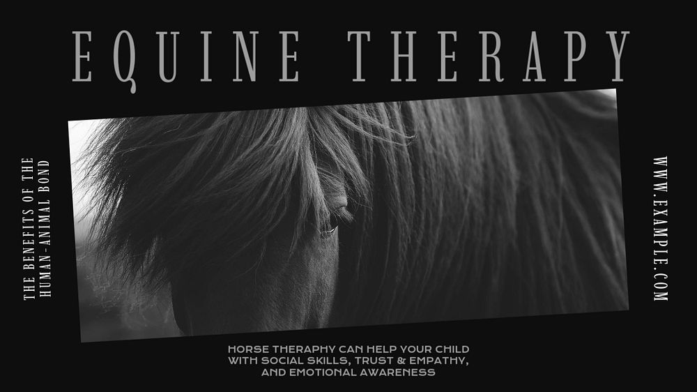 Equine therapy blog banner template, editable text & design