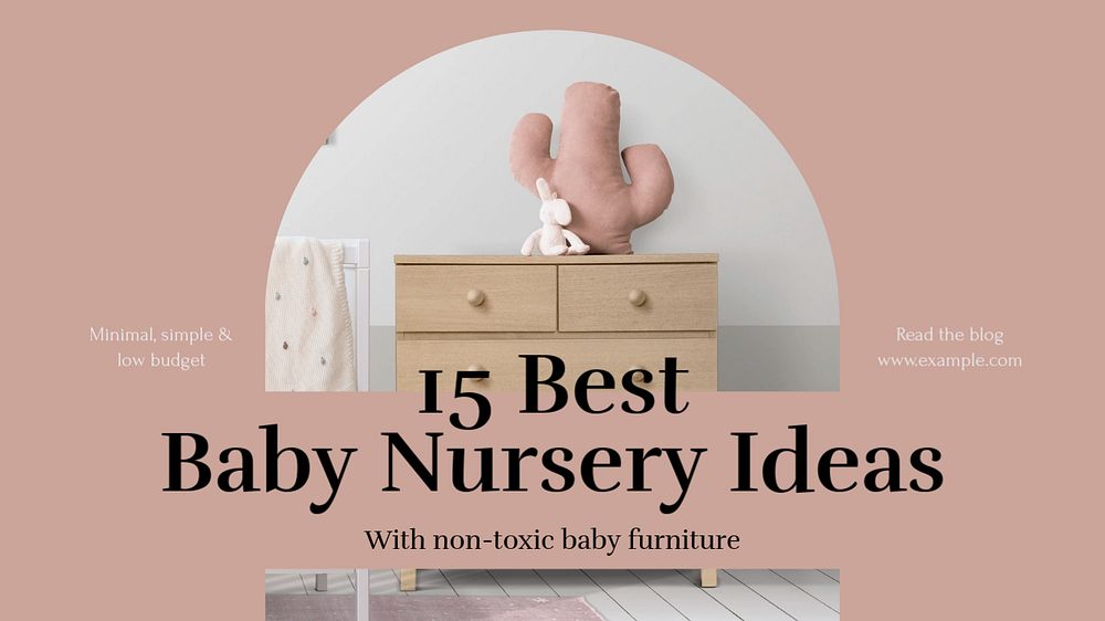 Baby nursery blog banner template, editable text