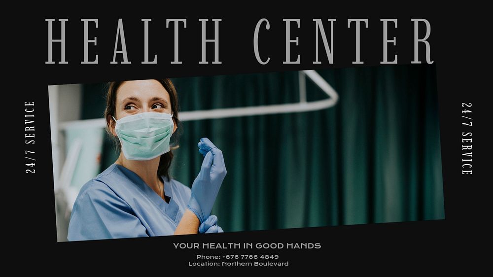 Health center blog banner template, editable text & design