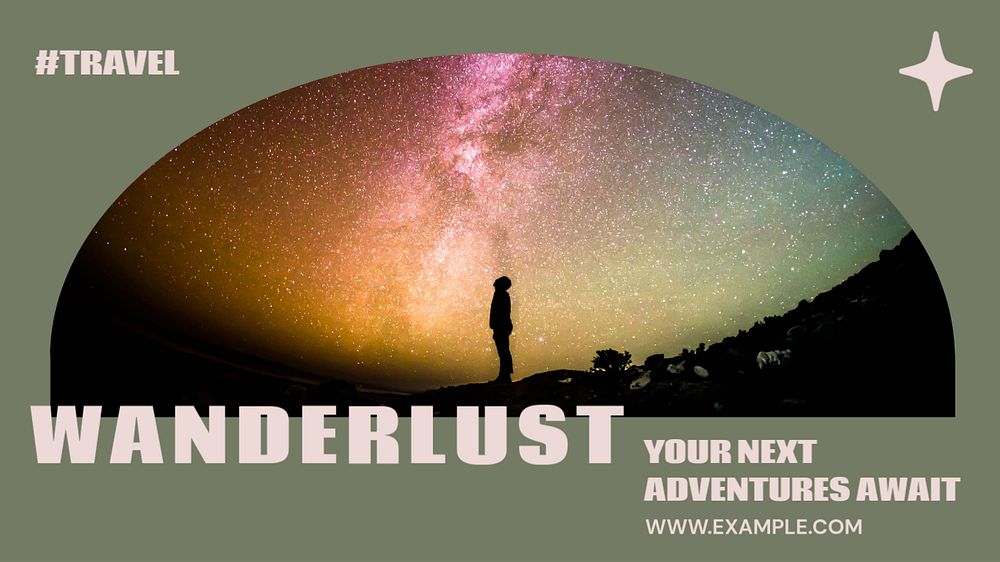 wanderlust blog banner template, editable text & design