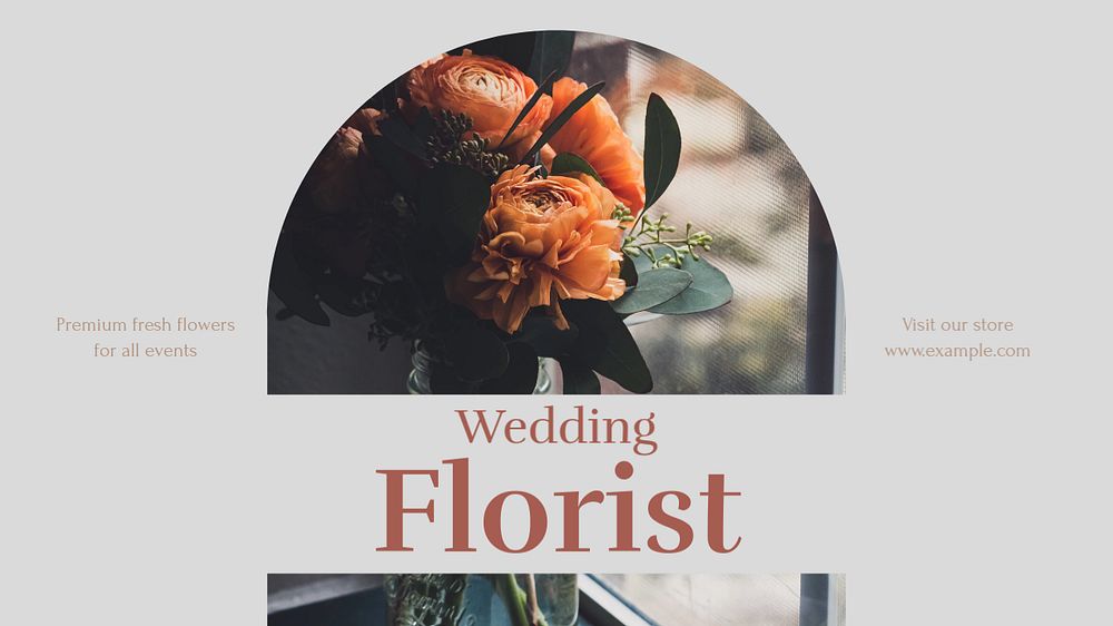 Wedding florist blog banner template, editable text