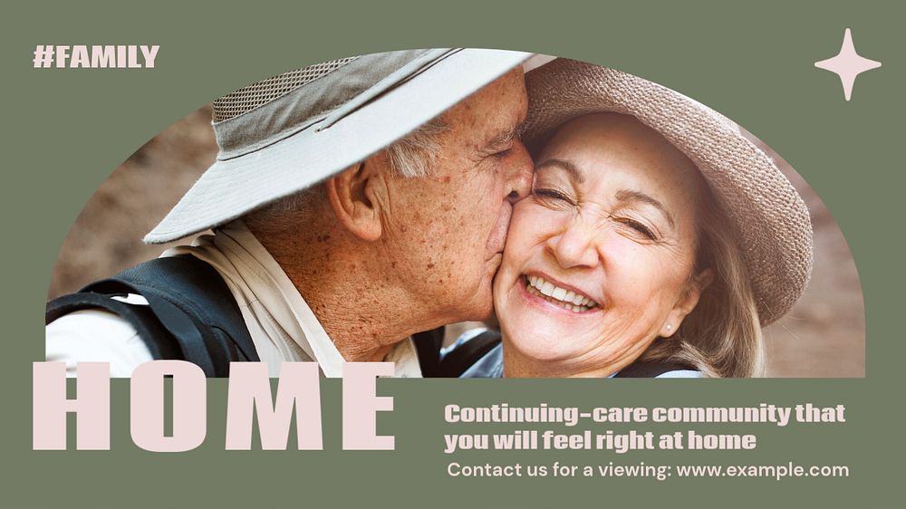 Senior home blog banner template, editable text & design