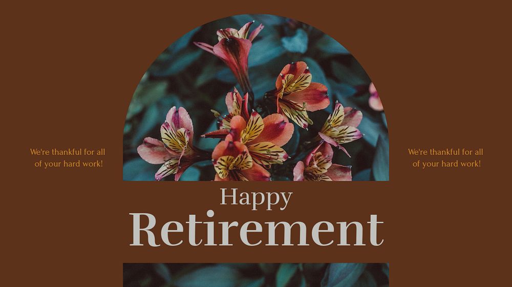 Happy retirement blog banner template, editable text