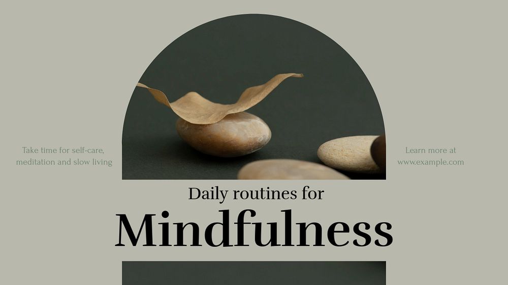 Mindfulness routines blog banner template, editable text