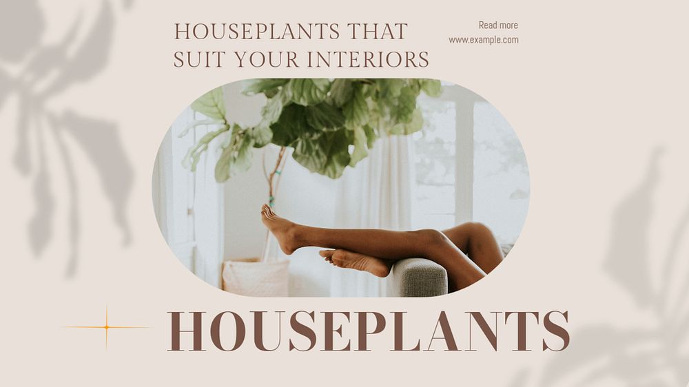 Houseplant blog banner template, editable design