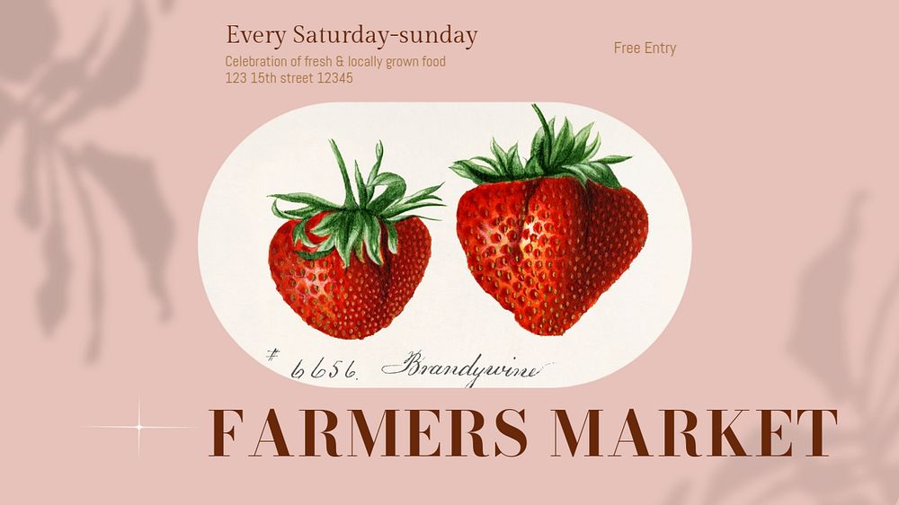 Farmers market blog banner template, editable design