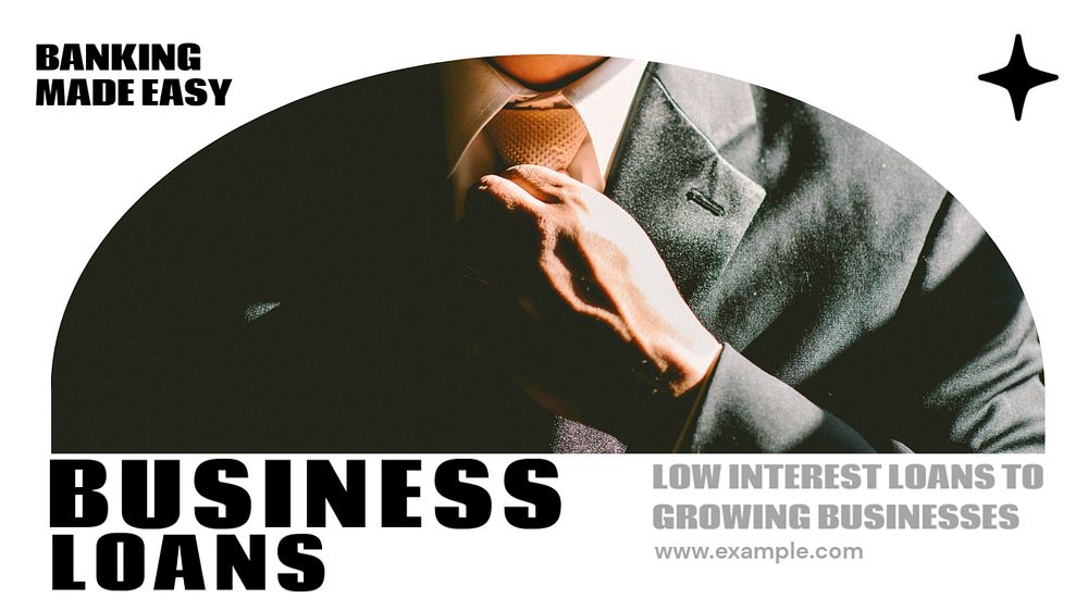 Business loans blog banner template, editable text & design