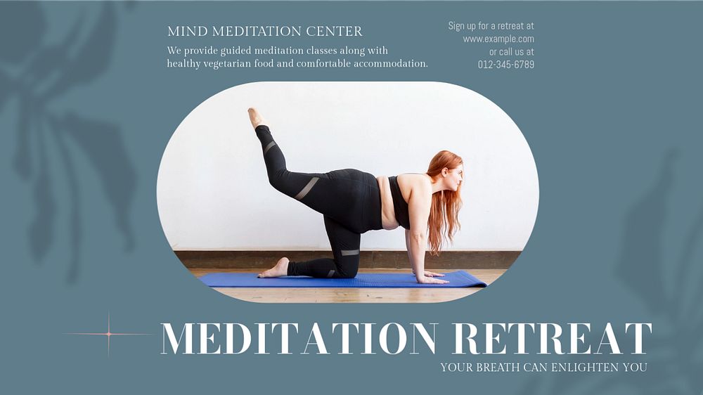 Meditation retreat blog banner template, editable design