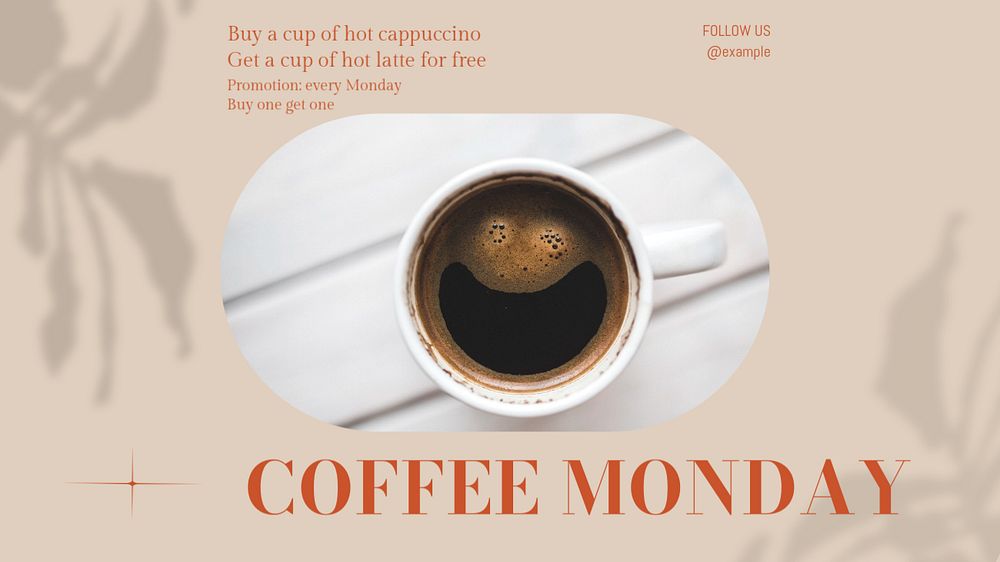 Coffee Monday blog banner template, editable design