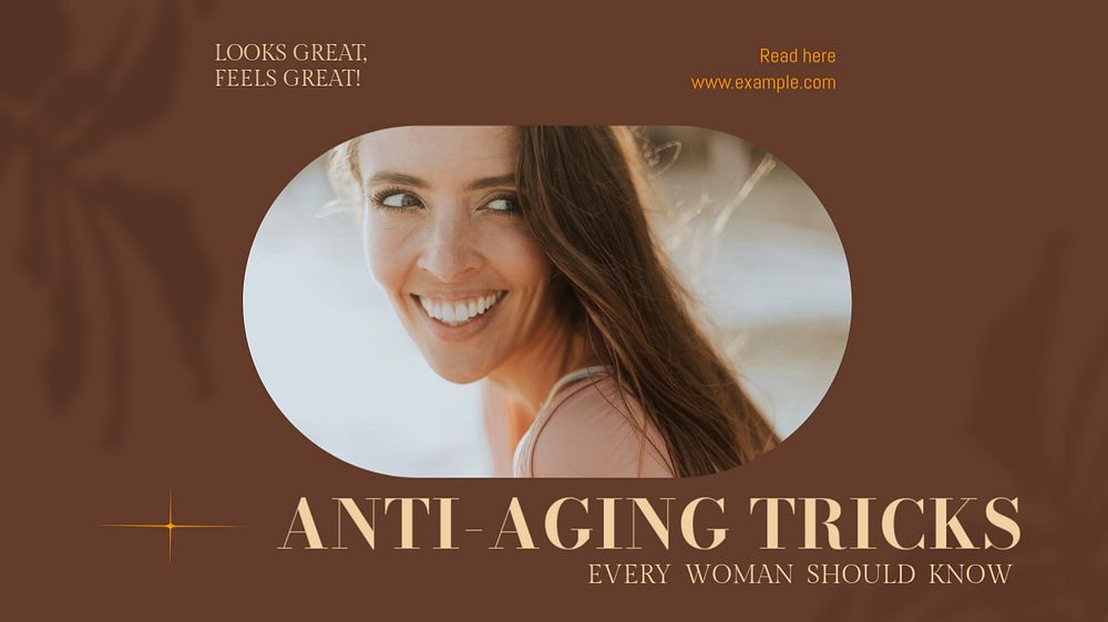 Anti-aging tricks blog banner template, editable design