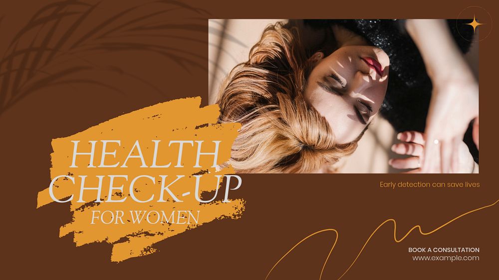 Health check-up blog banner template, editable text