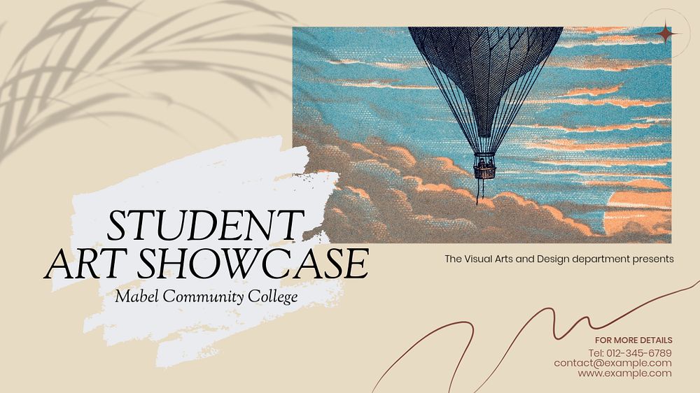 Student art showcase blog banner template, editable text