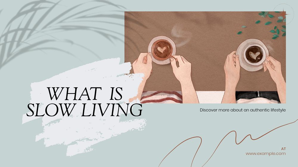 Slow living blog banner template, editable text