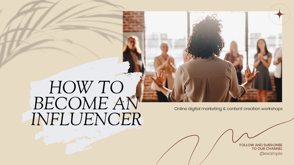 Become an influencer blog banner template, editable text