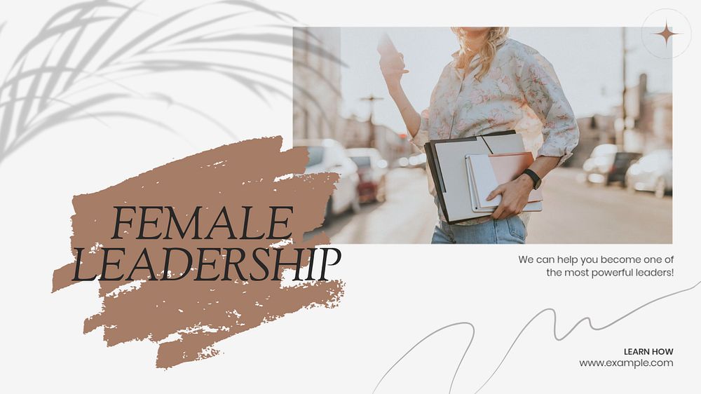 Female leadership blog banner template, editable text