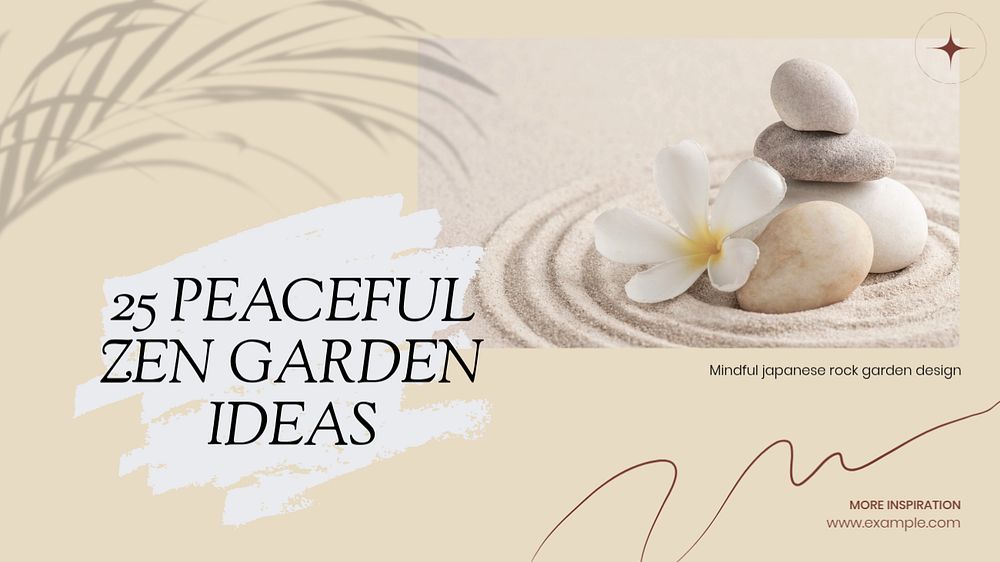 Zen garden blog banner template, editable text