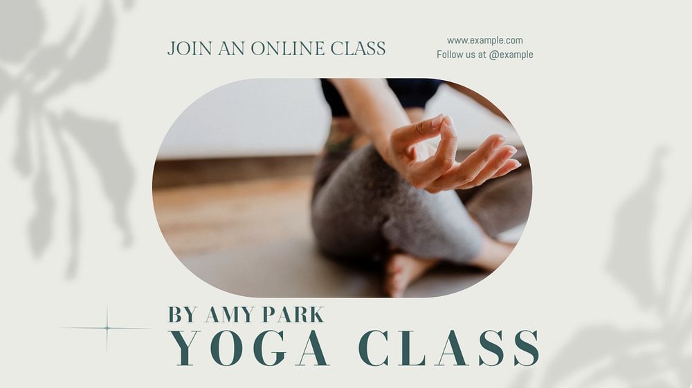 Yoga class advertisement blog banner template, editable design