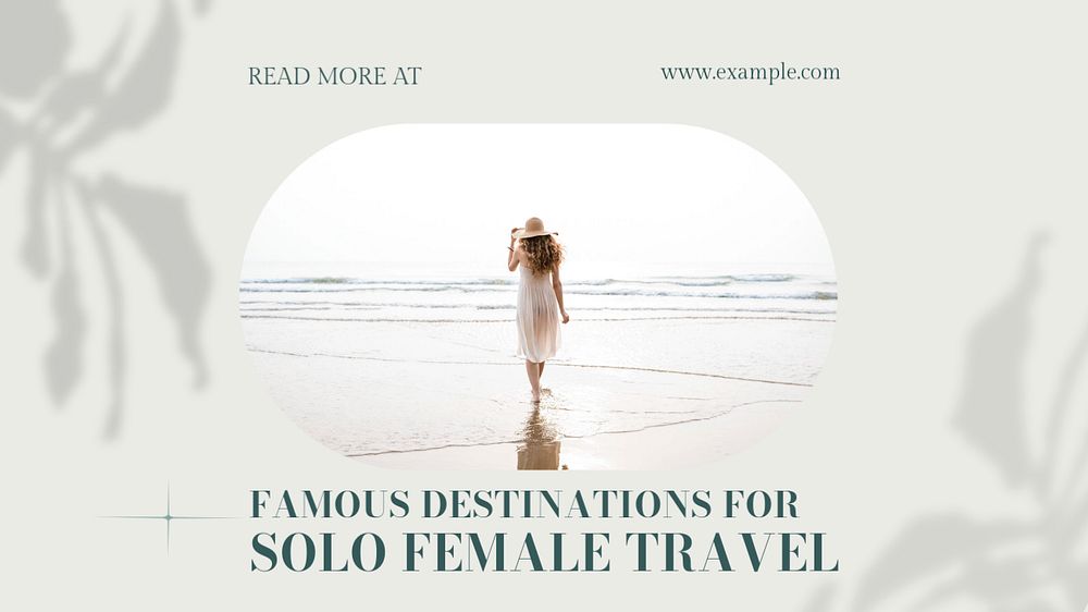 Female travel blog banner template, editable design