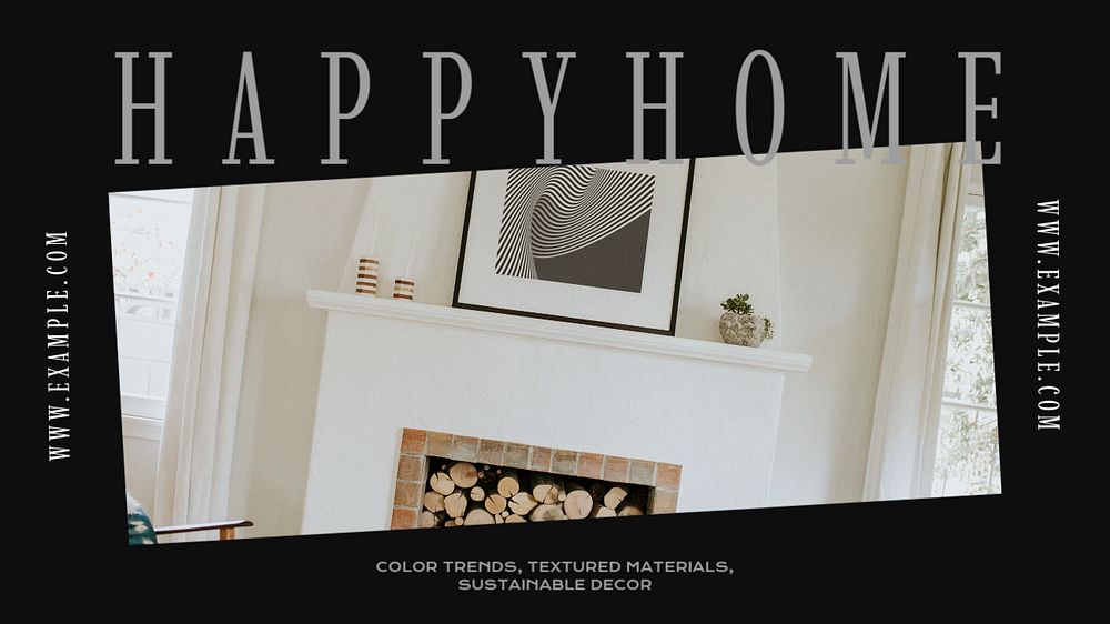 Happy home blog banner template, editable text & design