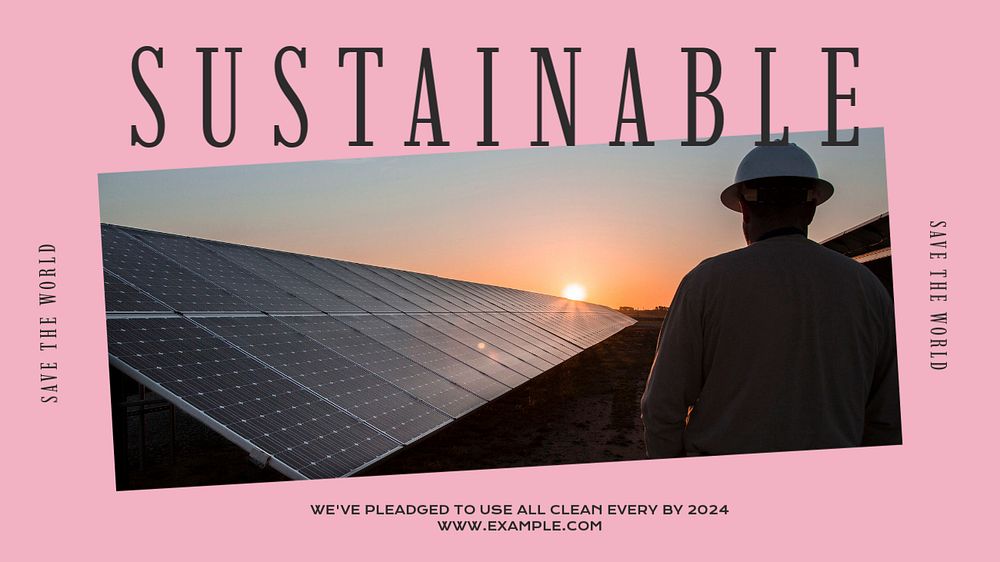 Sustainable future blog banner template, editable text & design