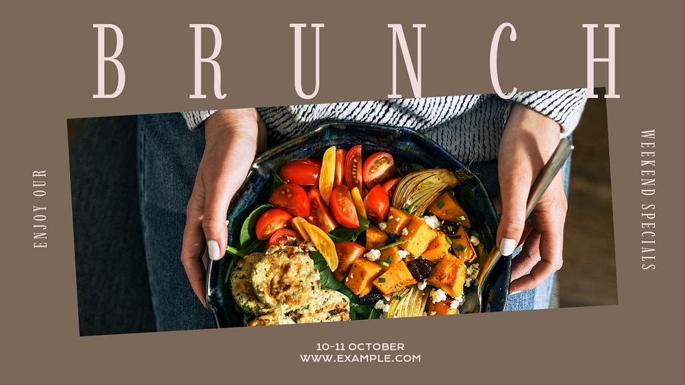 Brunch specials blog banner template, editable text & design