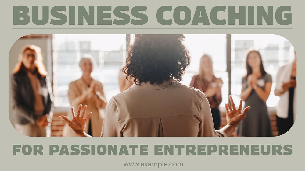 Business coaching blog banner template, editable text & design