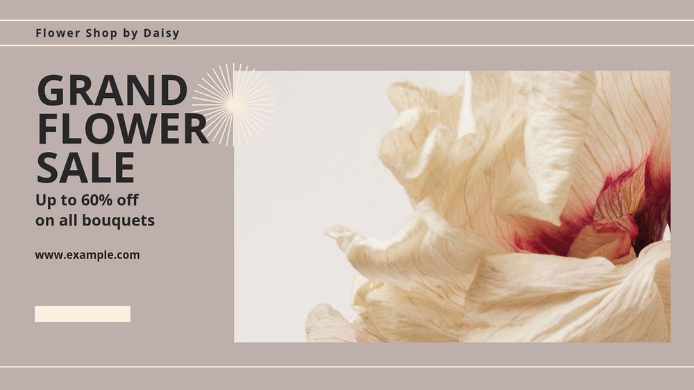 Florist sale blog banner template, editable text