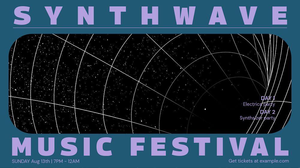 Music festival blog banner template, editable text & design