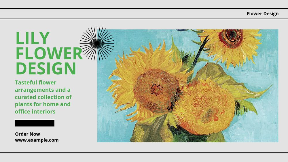 Florist blog banner template, editable text