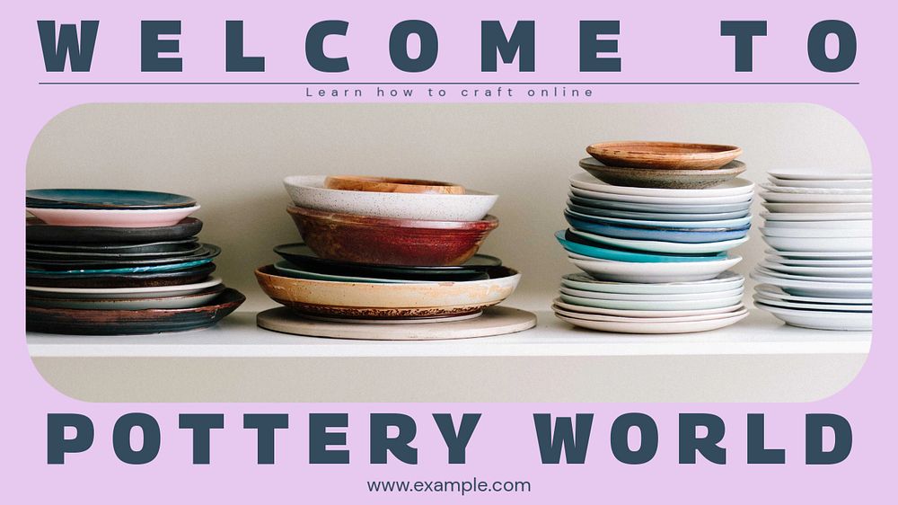 Pottery blog banner template, editable text & design