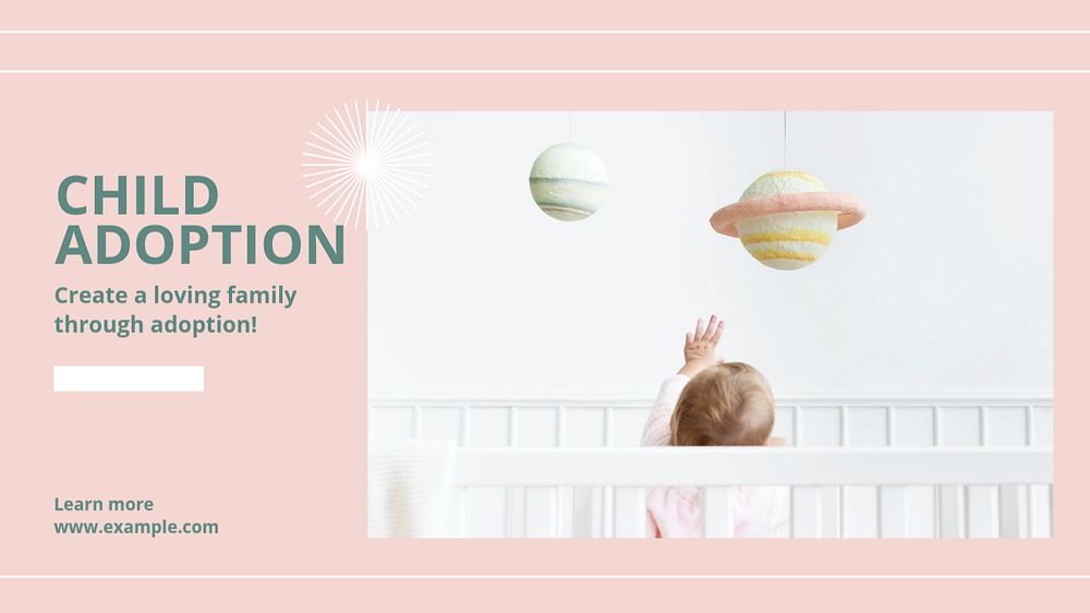 Child adoption Facebook cover template, editable design