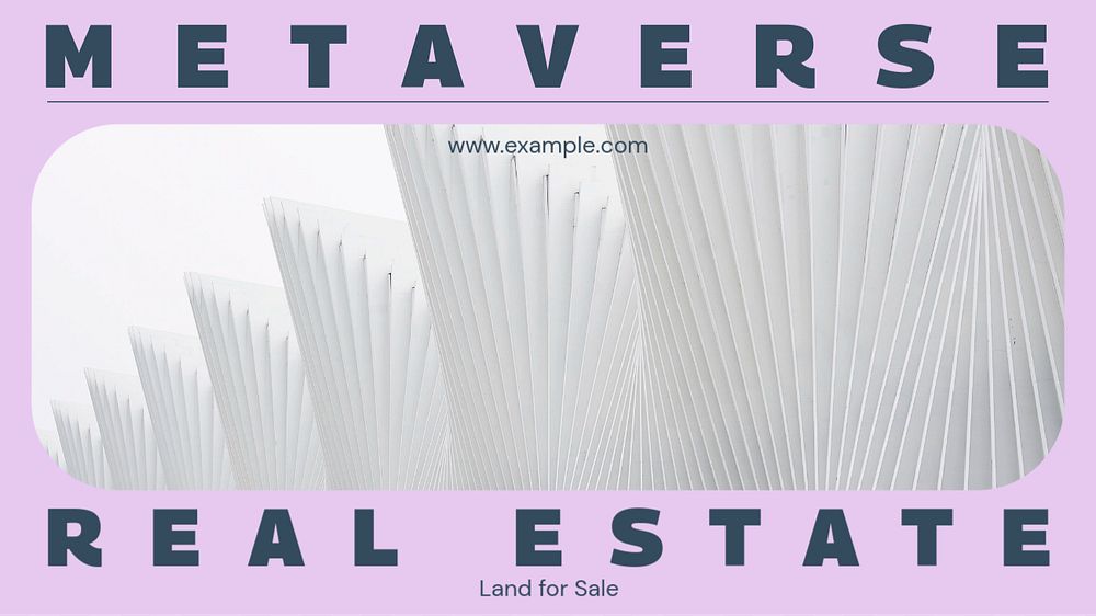 Metaverse real estate blog banner template, editable text & design