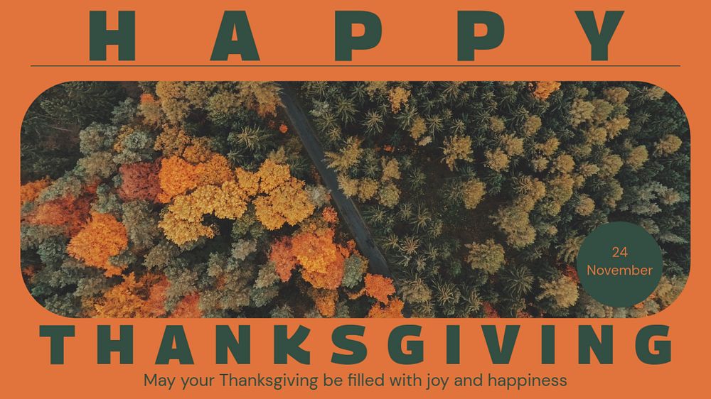 Happy Thanksgiving blog banner template, editable text & design