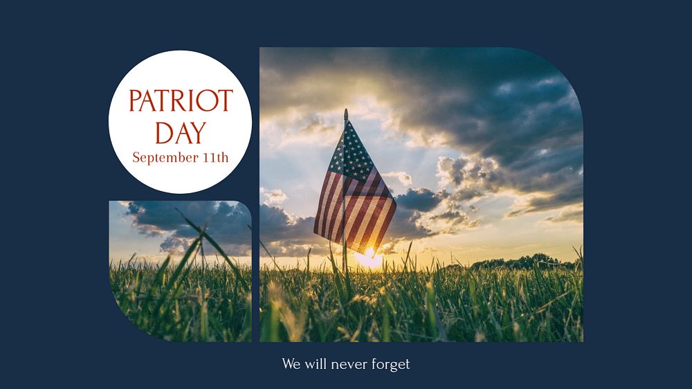 Patriot Day blog banner template, editable design