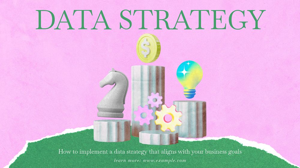 Data strategy blog banner template, editable text & design